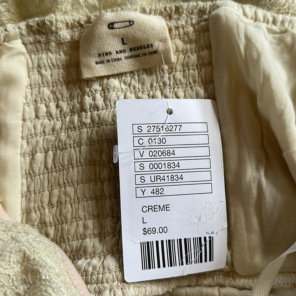 Urban Outfitters Pins and Needles Cream Lace Strapless Mini Dress Tumblr NWT - Picture 5 of 7